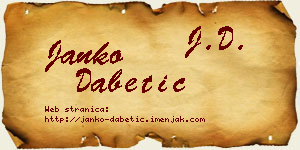 Janko Dabetić vizit kartica